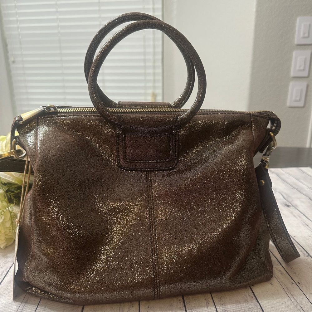 HOBO Chocolate Brown Leather Top-Handle Shoulder Bag - Picture 5 of 13